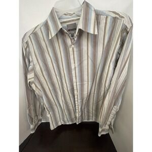 Ciro Citterio Large Mens Striped Button Up
